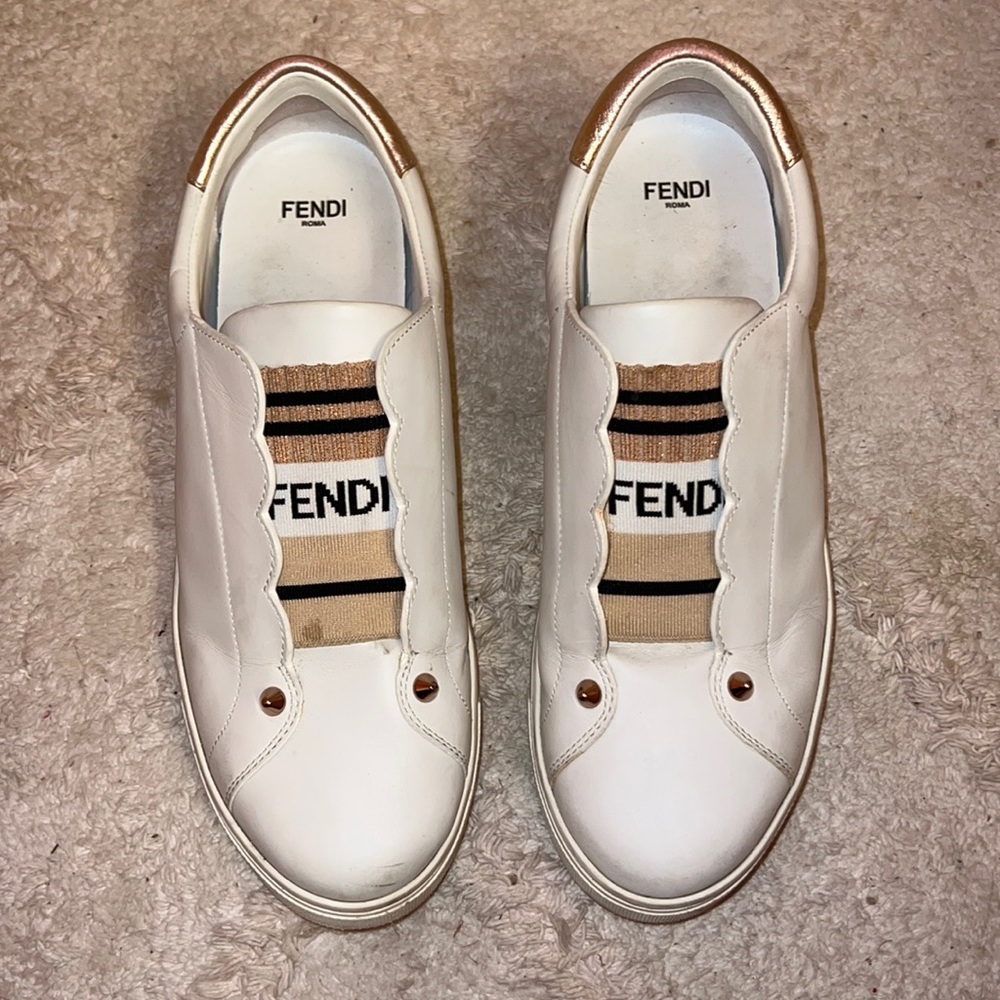 Fendi Slip on Leather Sneakers